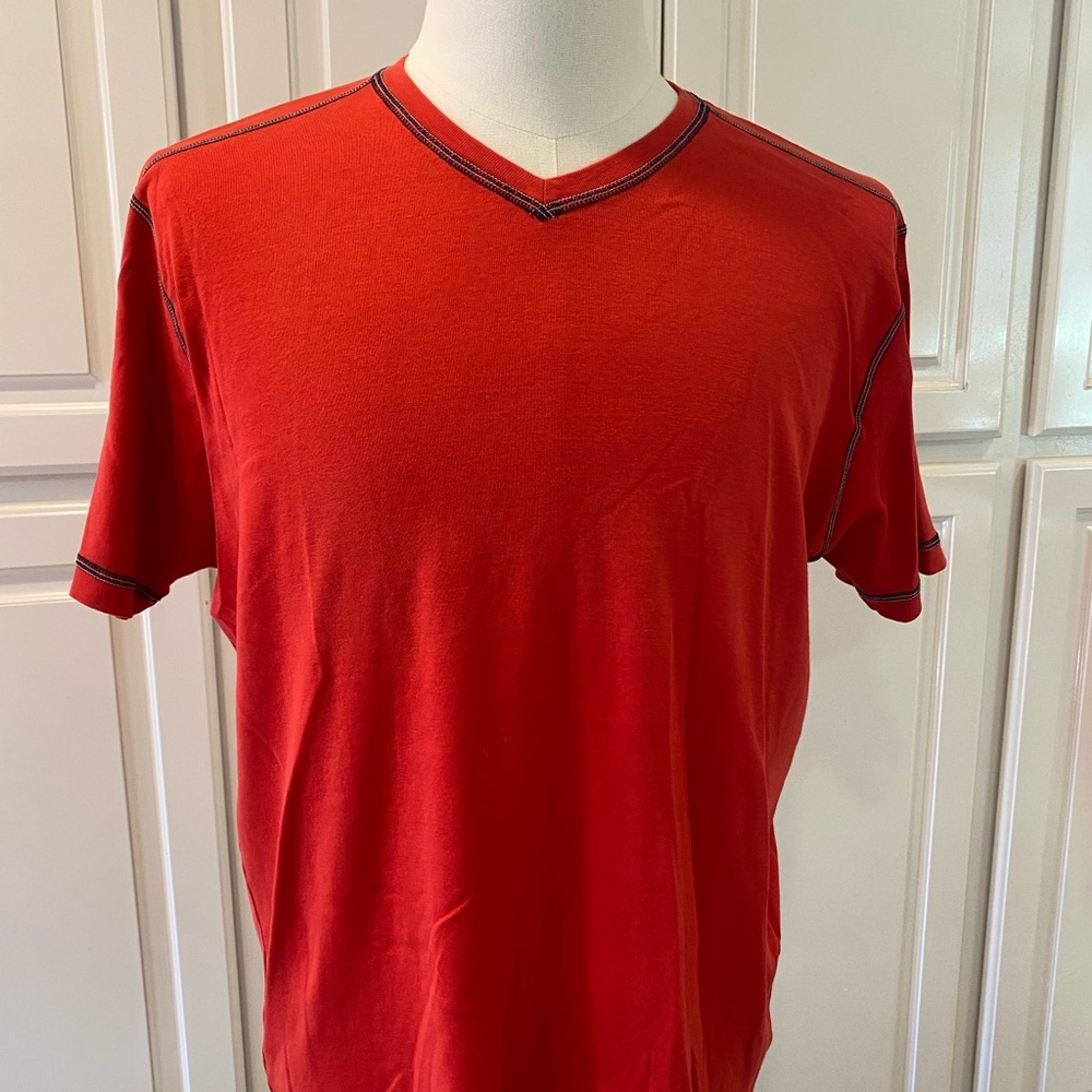 Agave Red Short Sleeve V-Neck Tee